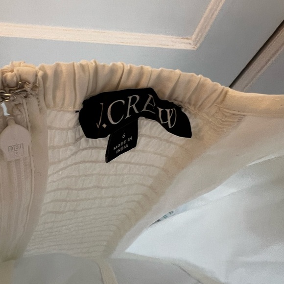 NWOT J.Crew corset like top with ruched back and puff sleeves. Statement blouse! - Picture 3 of 7